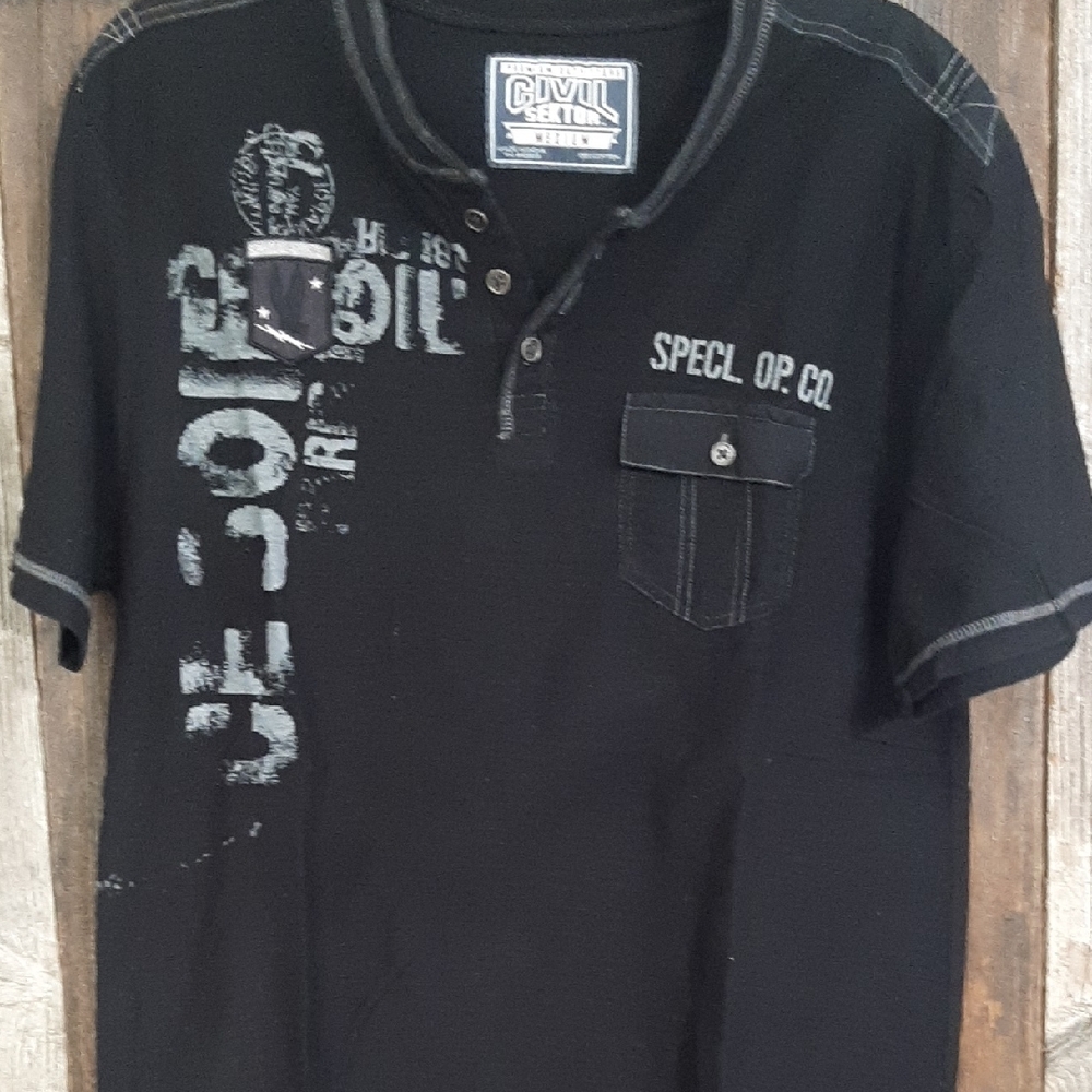 Society Black Casual Button Down Shirt